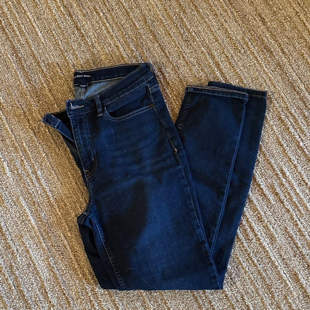 Calvin Klein Dark Blue Skinny Jeans 5 Pocket Styling Lightweight Soft 8
